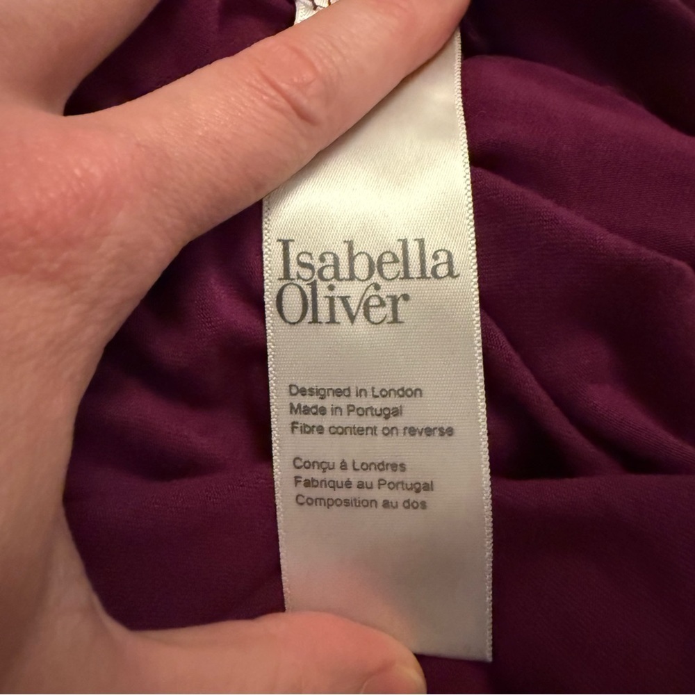 Isabella Oliver Plum Pleated Maternity Tunic Dress – Size 3 - Picture 4 of 5